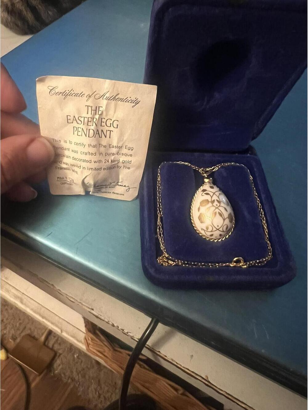 The Easter Egg Pendant Necklace with Certificate of Authenticity